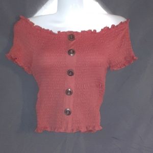 Off the shoulder scrunched top